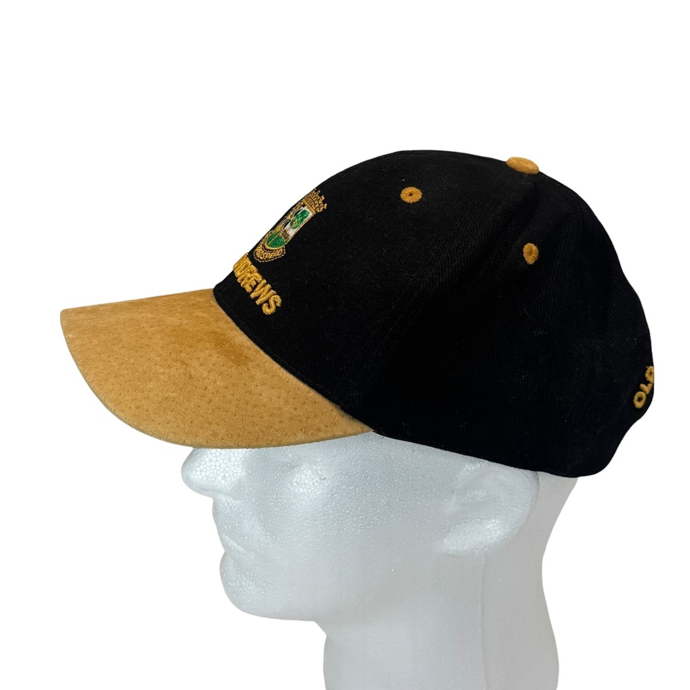 Harrods St Andrews Old Course Golf Hat‎ OS Black Gold Crest Suede Bill Scotland - Picture 5 of 8